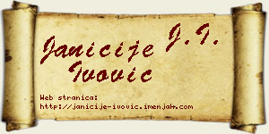 Janićije Ivović vizit kartica